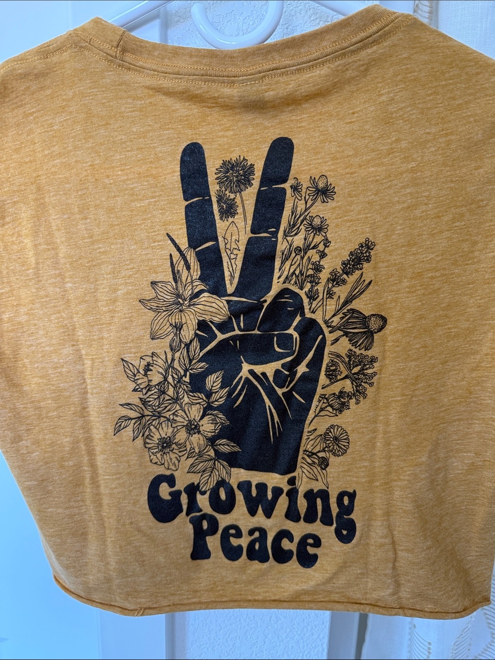 Cropped Mustard Yellow Graphic Tee - Picture 6 of 6